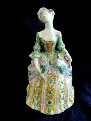 Xxrare Museum Piece 18th Century French Soft Paste Porcelain Lady Figural Bell