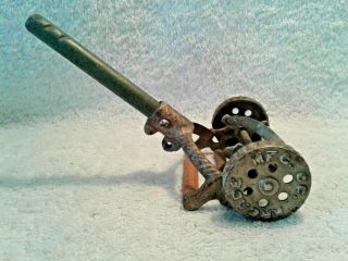 Vintage Arcade Cast Iron Toy Reel Mower Wooden Handle 6 - 3/4 