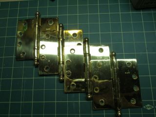 Solid Brass Heavy Duty Hinges 4 " X 4 " (set Of 4) " Baldwin "