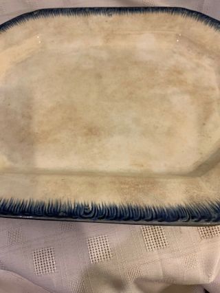 ANTIQUE 19th C BLUE AND WHITE IRONSTONE TRANSFERWARE XL PLATTER 8