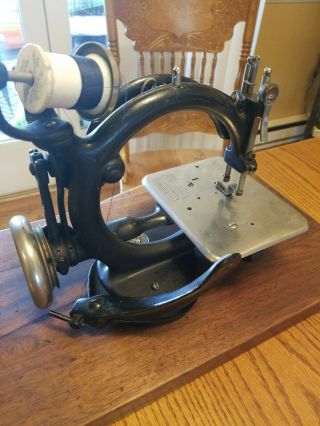 WILLCOX & GIBBS Antique Sewing Machine Chain Stitch Brass Medallion 1800’s 5