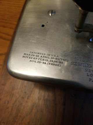 WILLCOX & GIBBS Antique Sewing Machine Chain Stitch Brass Medallion 1800’s 7
