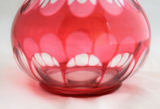 ANTIQUE CUT GLASS CRANBERRY FACETED CUT GLASS DECANTER DORFLINGER ? 5