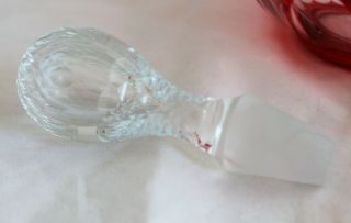 ANTIQUE CUT GLASS CRANBERRY FACETED CUT GLASS DECANTER DORFLINGER ? 6
