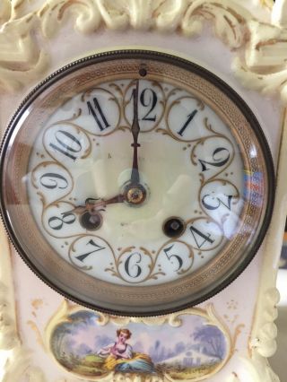 Antique French Porcelain Clock Japy Freres 1800’s 2