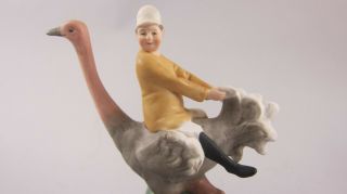 Rare Schafer & Vater Figural Vases,  Beer Monk & Man Riding Ostrich 5