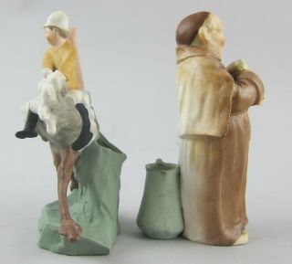 Rare Schafer & Vater Figural Vases,  Beer Monk & Man Riding Ostrich 6