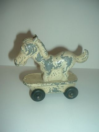 Sparky The Ac Spark Plug Horse In Tub Metal Advertising Toy Vintage