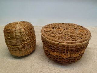 Antique Wicker General Country Store String Holder,  Sewing Basket,  J.  P.  Coats