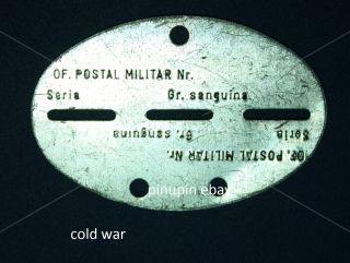 Romania Dog Tag Rsr Army Cold War Service Recognition Identification