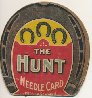 " The Hunt " Horseshoe Shaped Needle Card,  Needles Made In England