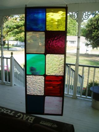 Stained Glass Panel 14.  5 X 5.  5 " - - - Ten Colors