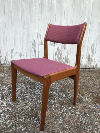 Mid Century Danish Modern D Scan Solid Teak Chair Upholstery