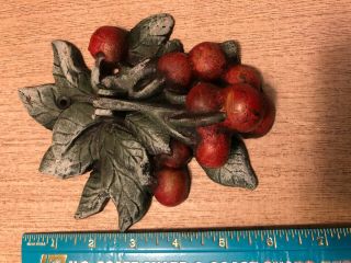 Cherries & Leaves Vintage Cast Iron Door Knocker Or Ornament