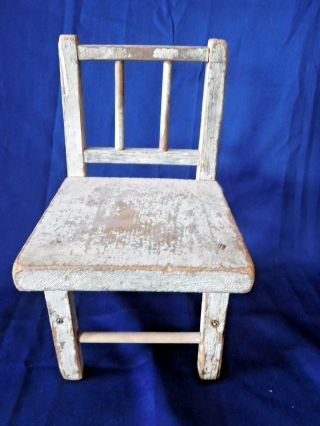 Vintage Farmhouse Wood Doll Teddy CHAIR Display Prop Primitive Country Decor 2