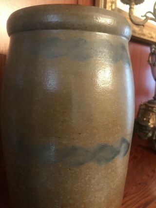 Rare 3/4 Gal.  Western PA Stoneware Canning Wax Sealer Striper Stripe Crock 2