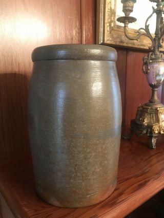 Rare 3/4 Gal.  Western PA Stoneware Canning Wax Sealer Striper Stripe Crock 4