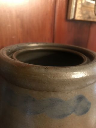 Rare 3/4 Gal.  Western PA Stoneware Canning Wax Sealer Striper Stripe Crock 5