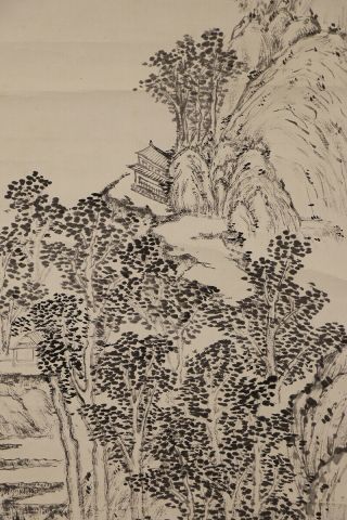 JAPANESE HANGING SCROLL ART Painting Sansui Landscape Asian antique E7358 3