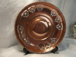 Vintage Arts And Crafts Copper Bowl With Pierced Decoration