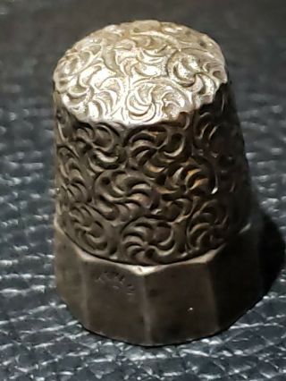 Antique Simon Bros Sterling Silver Thimble Spirals Size 7