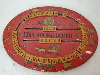 Vintage Educational Spelling Board Letters Abs Numbers Look Patented 1916