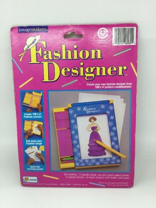 1994 Lanard Toys Tomy Fashion Plate Fashion Designer Plates Cards 3