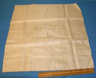 1893 Chicago World’s Fair Woven Silk Handkerchief Electric Fountain Scarce Image