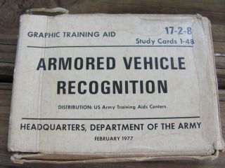 Armored Vehicle Recognition Study Cards 1 - 48 Issued Feb 1977 Dept Of The Army