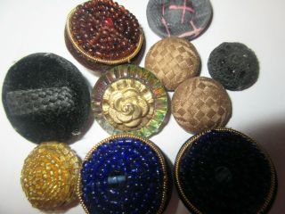 Antique Vintage Beaded Cloth/fabric Covered Buttons