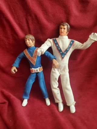 Vintage 1970s Ideal Toys Evel Knievel And Robbie Knievel Bendable Action Figures