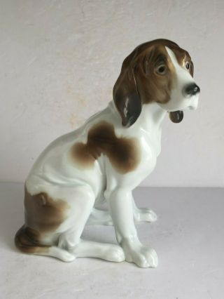 Vintage Karl Ens Porzellan Volkstedt German Porcelain Hound Pointer Dog Figurine