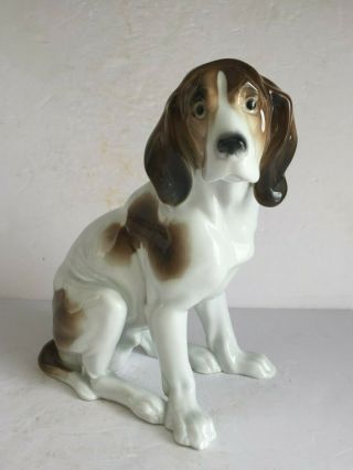 Vintage KARL ENS Porzellan Volkstedt German Porcelain Hound POINTER Dog Figurine 6