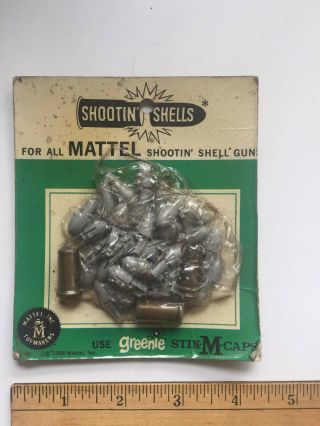 1958 Mattel Shootin Shell Plastic Toy Bullet Pack Card Caps