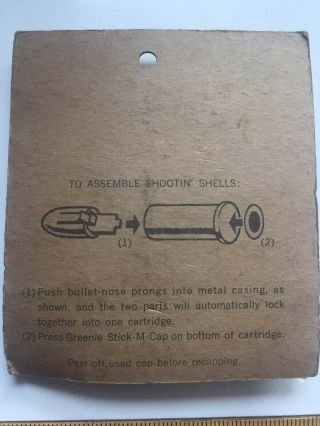 1958 MATTEL SHOOTIN SHELL Plastic Toy BULLET PACK CARD Caps 2