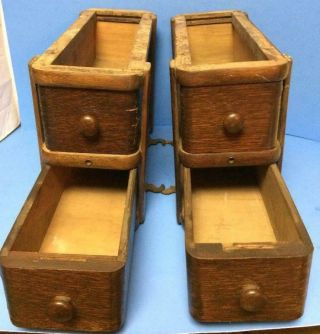 Antique Singer Treadle Sewing Machine Side Drawers Set Shabby Chic