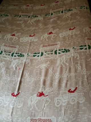 Vintage 1950s Roy Rogers Double R Bar Ranch Cotton Souvenir Bedspread