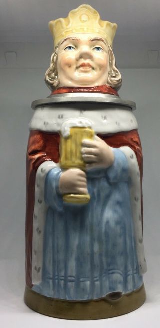 Antique Wilhelm Rittirsch Hofbräuhaus Dresden German King Character Beer Stein