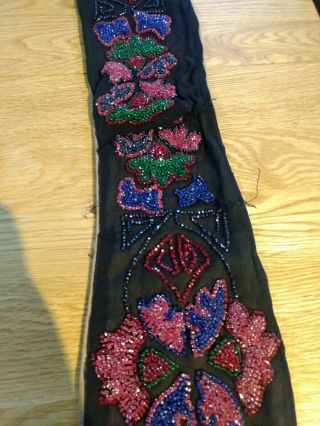 Gorgeous Antique Victorian Beadwork 29 inches of work 2