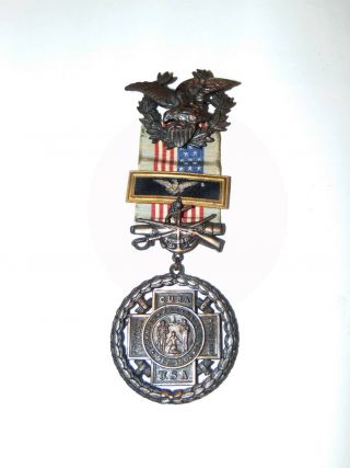 Spanish American War U.  S.  Veteran ' s Medal In Case 2,  Hugh Vulliamy Louisiana 2
