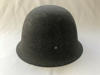 Ww2 Army Metal Helmet Soldier Military Brown Black Japanese Vtg W36