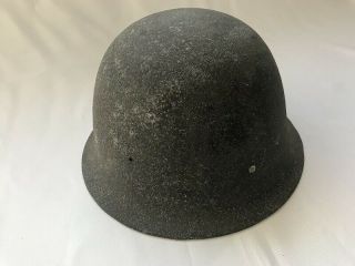 WW2 Army Metal Helmet Soldier Military Brown Black Japanese Vtg w36 3