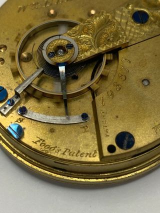 William Ellery Waltham 1857 Pocket Watch 18s 7j movement Ticking Strong F1941 5