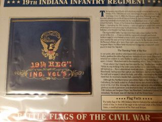 19th Indiana Infantry Regiment Battle Flags Of The Civil War Patch