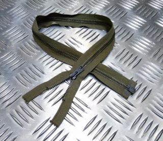 British Military 21½ " Open End Green Metal Zip / Zipper Heavy Duty Zpm03
