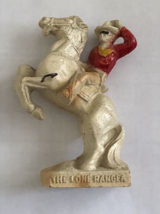 Antique Vintage The Lone Ranger Cowboy On Horse Toy Figure Toothbrush Holder