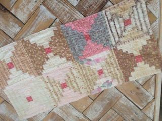 Back In Time Textiles Antique 1870 - 80 " Log Cabin " Cutter Quilt Piece