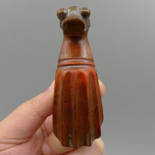 Pendant Statue Crafts Ancient Natural Old Cinnabar Hand Carved Mythical Animals 3