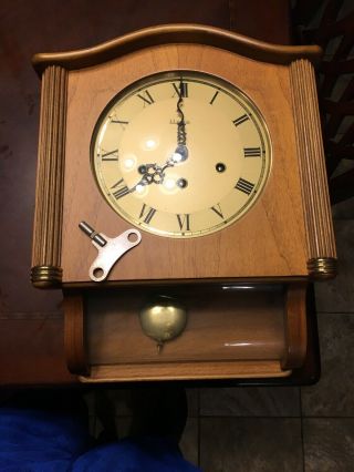 Vintage Mid - Century Heco Made In Germany Wall Clock Unique Rare