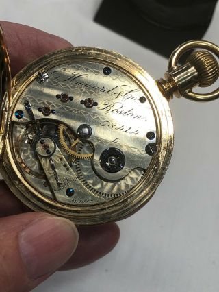 E.  HOWARD SERIES V POCKET WATCH WITH DRUM 18K GOLD CASE and NICKLE MOVEMENT 11